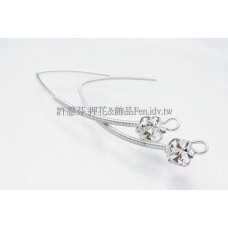 美麗佳人晶鑽耳針-33mm-1對