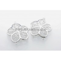 五瓣花鏤空雕花3孔-連接配件正白