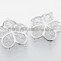 五瓣花鏤空雕花3孔-連接配件正白