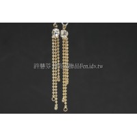 三線珠鍊晶鑽-耳環配件-43mm-4個
