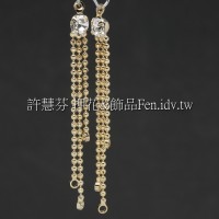 三線珠鍊晶鑽-耳環配件-43mm-4個