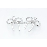 晶鑽雙孔蝴蝶結連接配件正白