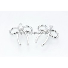 晶鑽雙孔蝴蝶結連接配件正白