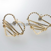 心形水波紋墜飾-18x22mm-2個