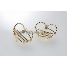 心形水波紋墜飾-18x22mm-2個