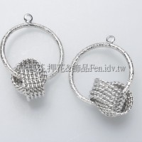 霧面多層次圓環-連接墜飾正白