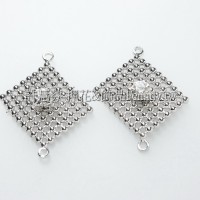 珠網水鑽菱形-連接配件正白