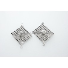 珠網水鑽菱形-連接配件正白