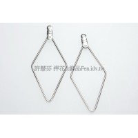 單線菱形-連接配件亮鎳色