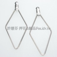 單線菱形-連接配件亮鎳色