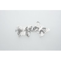 立體雕花蝴蝶-連接配件亮鎳色