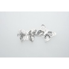 立體雕花蝴蝶-連接配件亮鎳色