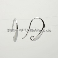 月彎形立體耳勾正白-18.5mm-2對