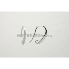 月彎形立體耳勾正白-18.5mm-2對