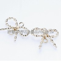 麻花小蝴蝶結-連接配件14K