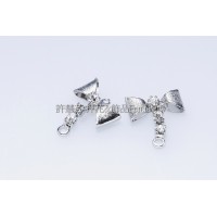 霧面蝴蝶結水鑽-連接配件正白