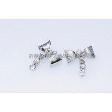 霧面蝴蝶結水鑽-連接配件正白