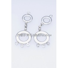 普普風精緻水鑽耳環-連接配件正白