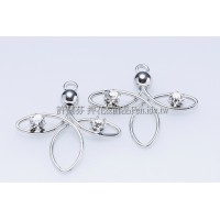 三瓣花晶鑽流線-連接配件正白