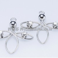 三瓣花晶鑽流線-連接配件正白