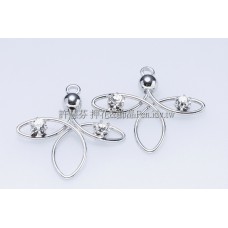 三瓣花晶鑽流線-連接配件正白