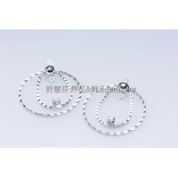 多層次圓面壓紋水鑽-連接配件正白