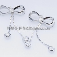 水鑽蝴蝶結-項鍊連接配件正白