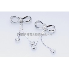 水鑽蝴蝶結-項鍊連接配件正白