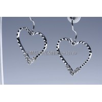 心形立体壓紋水鑽-連接墜飾正白