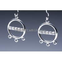 水鑽圓管-連接墜飾正白