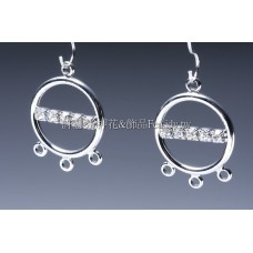 水鑽圓管-連接墜飾正白