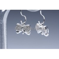 立體壓紋水鑽蝴蝶結-雙向連接配件正白