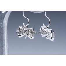 立體壓紋水鑽蝴蝶結-雙向連接配件正白