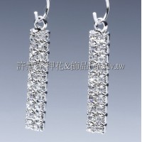 長柱形水鑽-連接墜飾正白