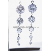 晶鑽閃亮圓形鋯石鍊-連接墜飾正白