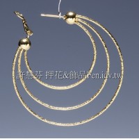 噴沙圓形耳環-50mm-1對