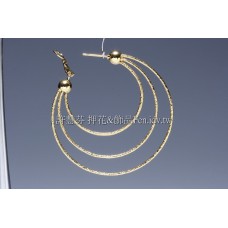 噴沙圓形耳環-50mm-1對