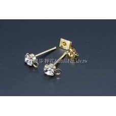 晶鑽耳針加後束-4mm*15mm-3對