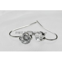 水鑽耳勾代白-2個