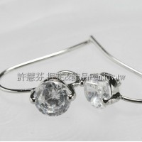 水鑽耳勾代白-2個