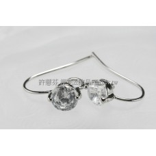 水鑽耳勾代白-2個