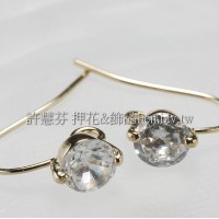 水鑽耳勾14K金色