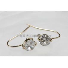 水鑽耳勾14K金色