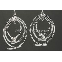 多層次橢圓耳環配件霧光代白