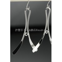 人字形耳環配件-41*26mm-2個