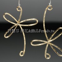 花瓣搖曳耳環配件14K