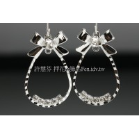 水滴蝴蝶結耳環配件代白