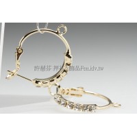 水鑽圓形耳針14K