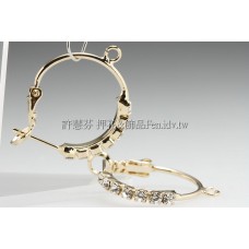 水鑽圓形耳針14K