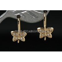 水鑽蝴蝶亮麗耳針-8*15mm2個